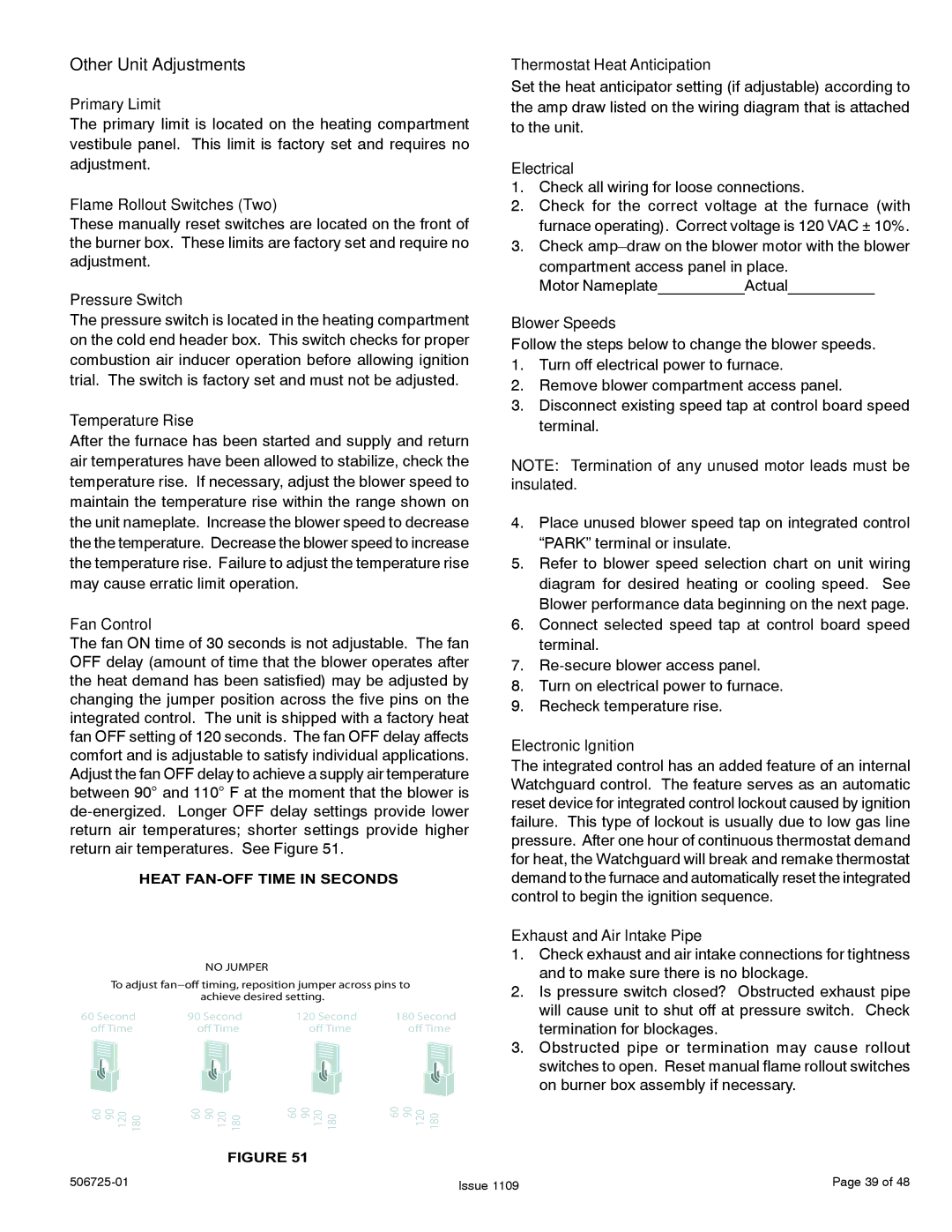 Allied Air Enterprises 95G1DF Primary Limit, Flame Rollout Switches Two, Pressure Switch, Temperature Rise, Fan Control 