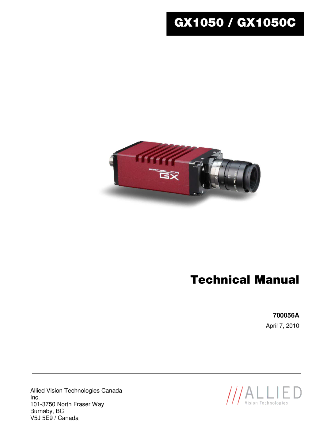 Allied International manual GX1050 / GX1050C, 700056A 