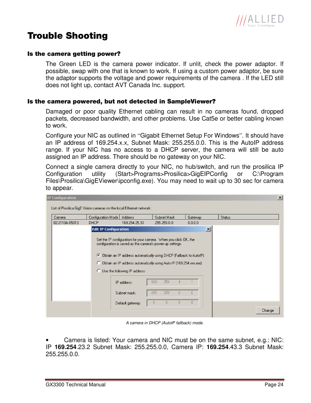 Allied International GX3300C manual Trouble Shooting 