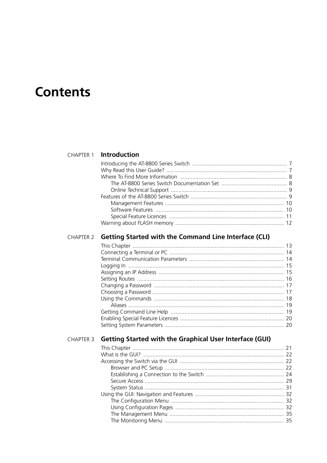 Allied Telesis 2.6.1 manual Contents 