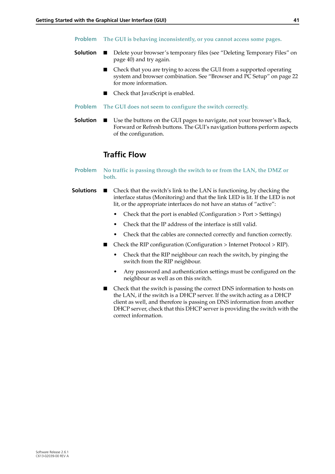 Allied Telesis 2.6.1 manual Traffic Flow 