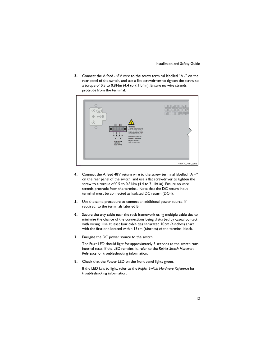 Allied Telesis 48W-B manual 48wDCrearpanel 