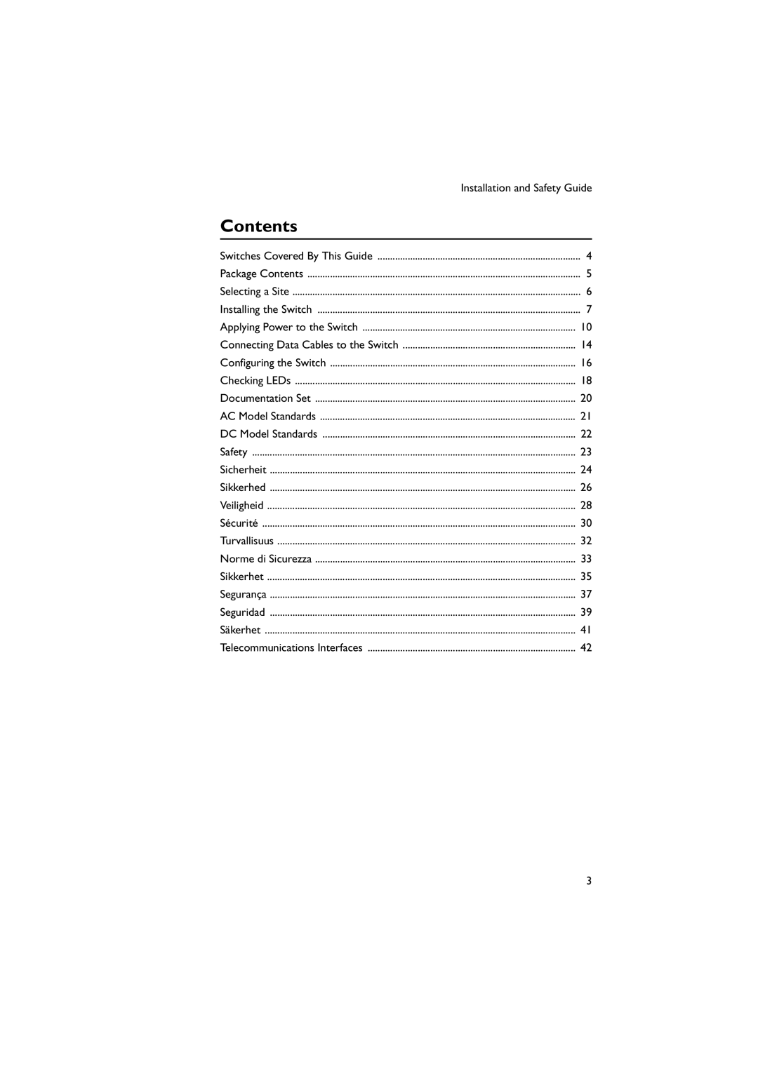 Allied Telesis 48W-B manual Contents 