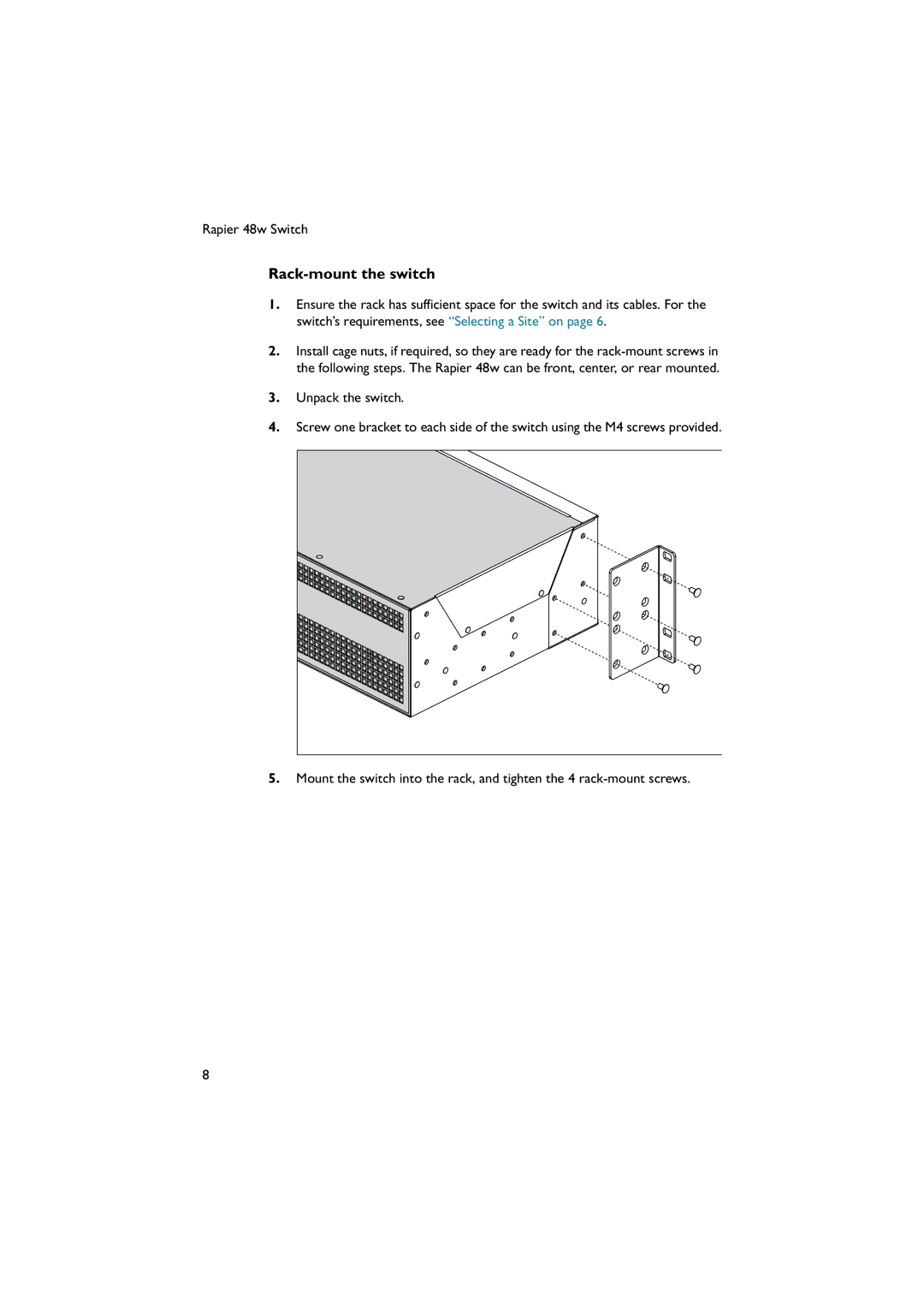 Allied Telesis 48W-B manual Rack-mount the switch 