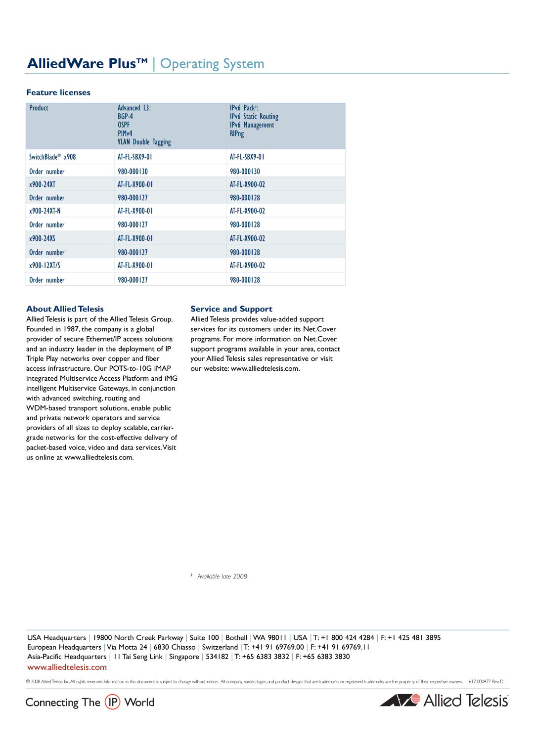 Allied Telesis 5.2.1 manual Feature licenses, About Allied Telesis Service and Support 