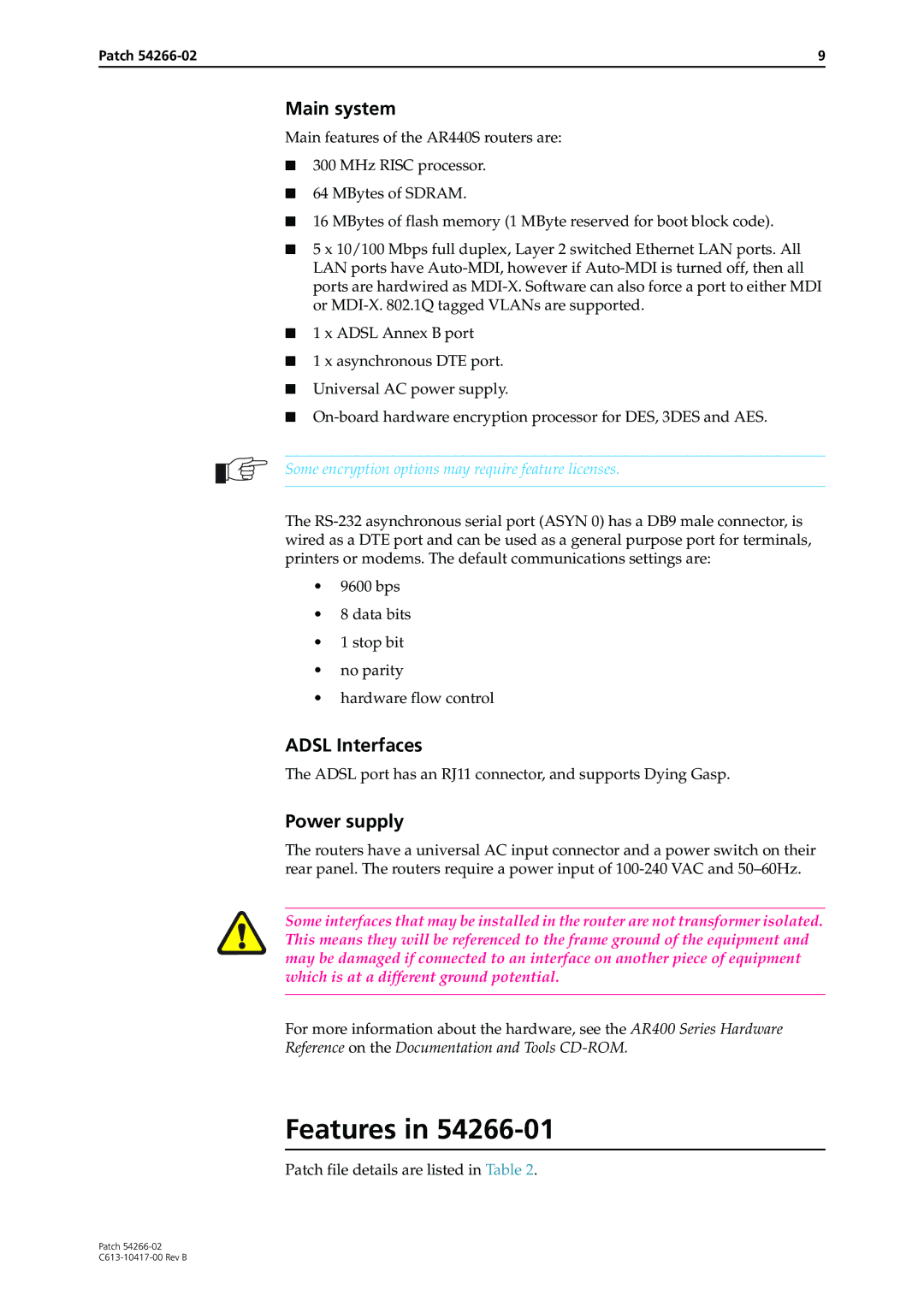 Allied Telesis 54266-02 manual Adsl Interfaces 