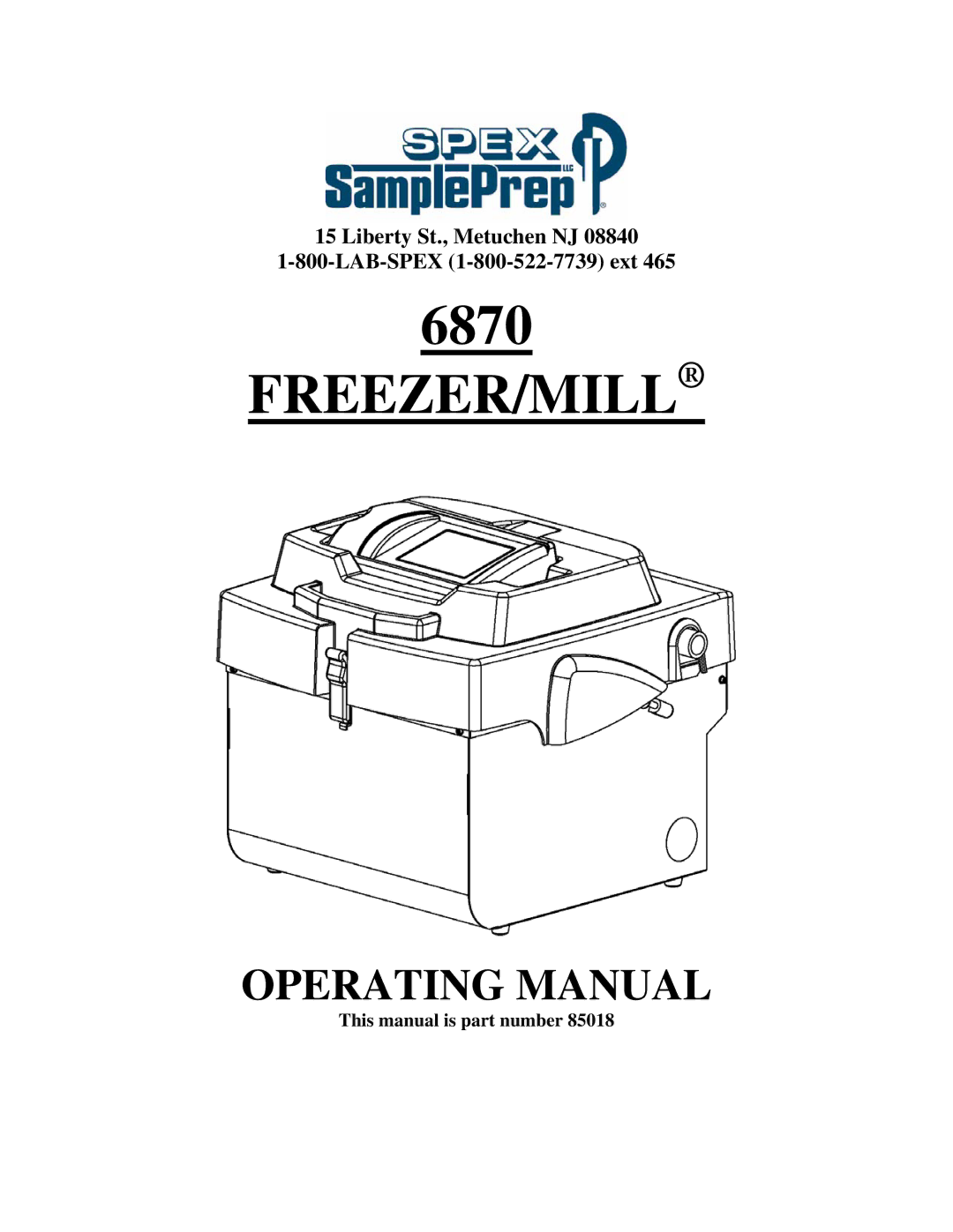 Allied Telesis 6870 manual Freezer/Mill, This manual is part number 