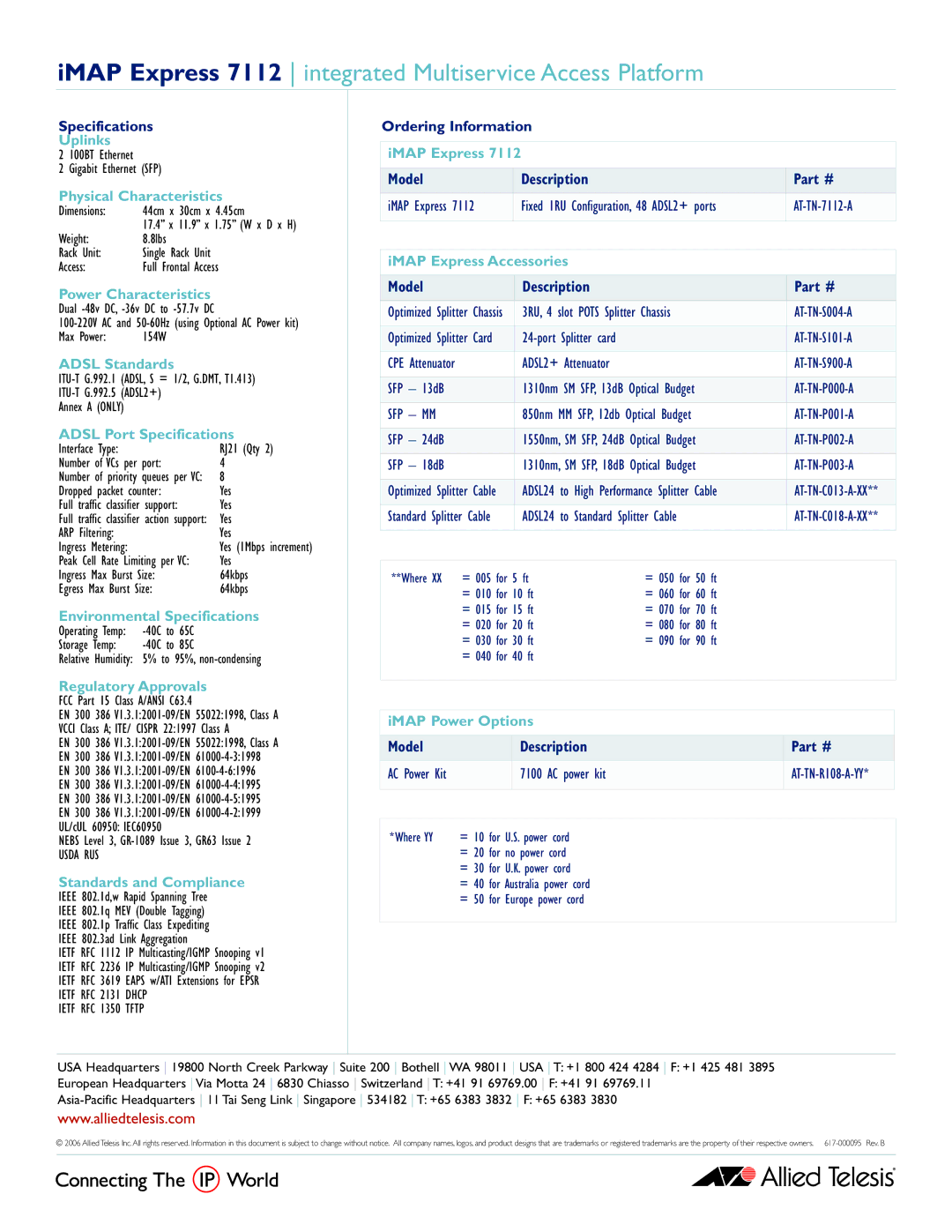 Allied Telesis manual IMAP Express 7112 integrated Multiservice Access Platform 