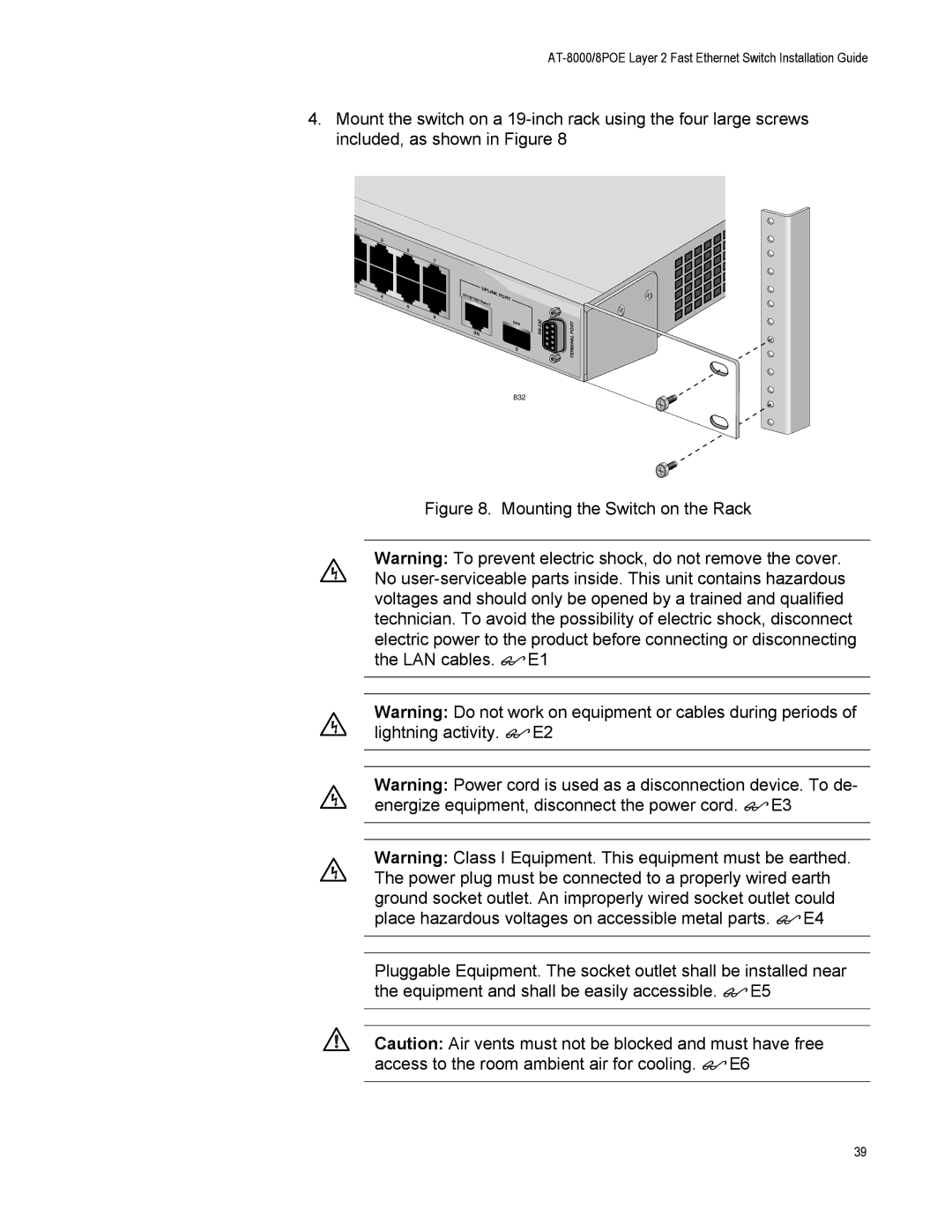 Allied Telesis 8000/8POE manual 832 