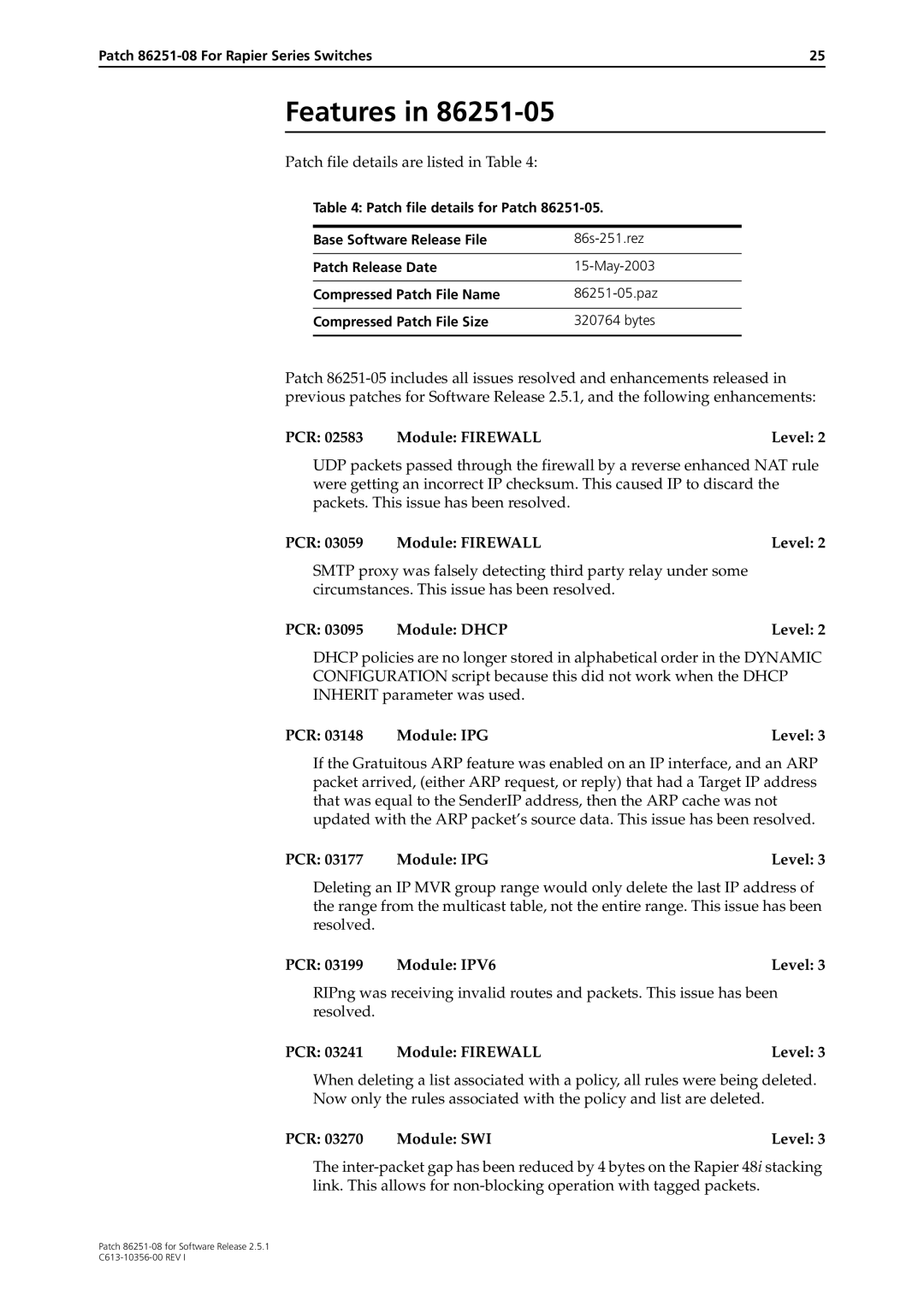 Allied Telesis 86251-08 manual Features 