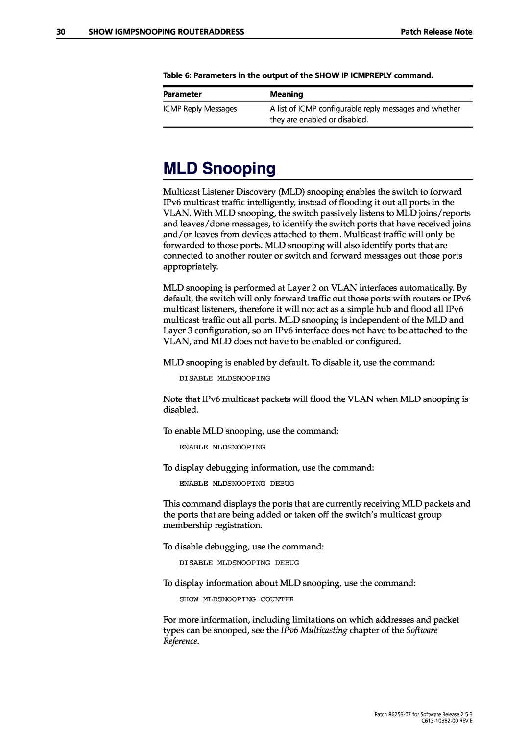 Allied Telesis 86253-07 manual MLD Snooping 