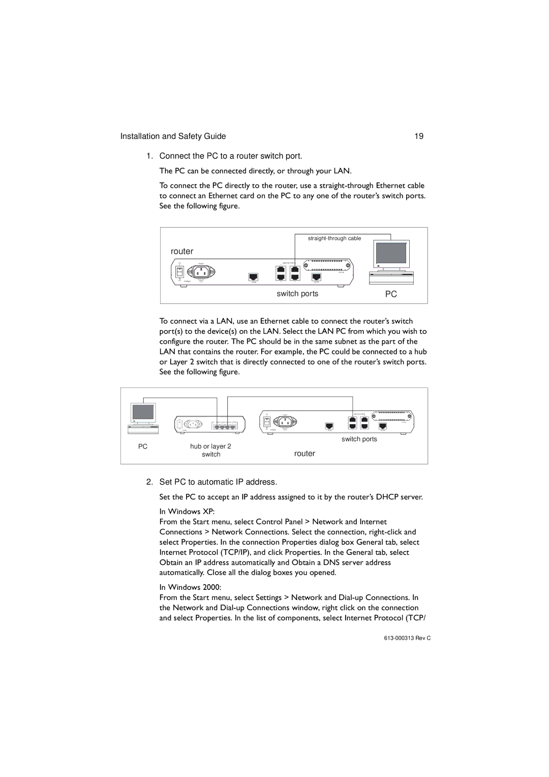 Allied Telesis AR400 series manual Router, Set PC to automatic IP address 