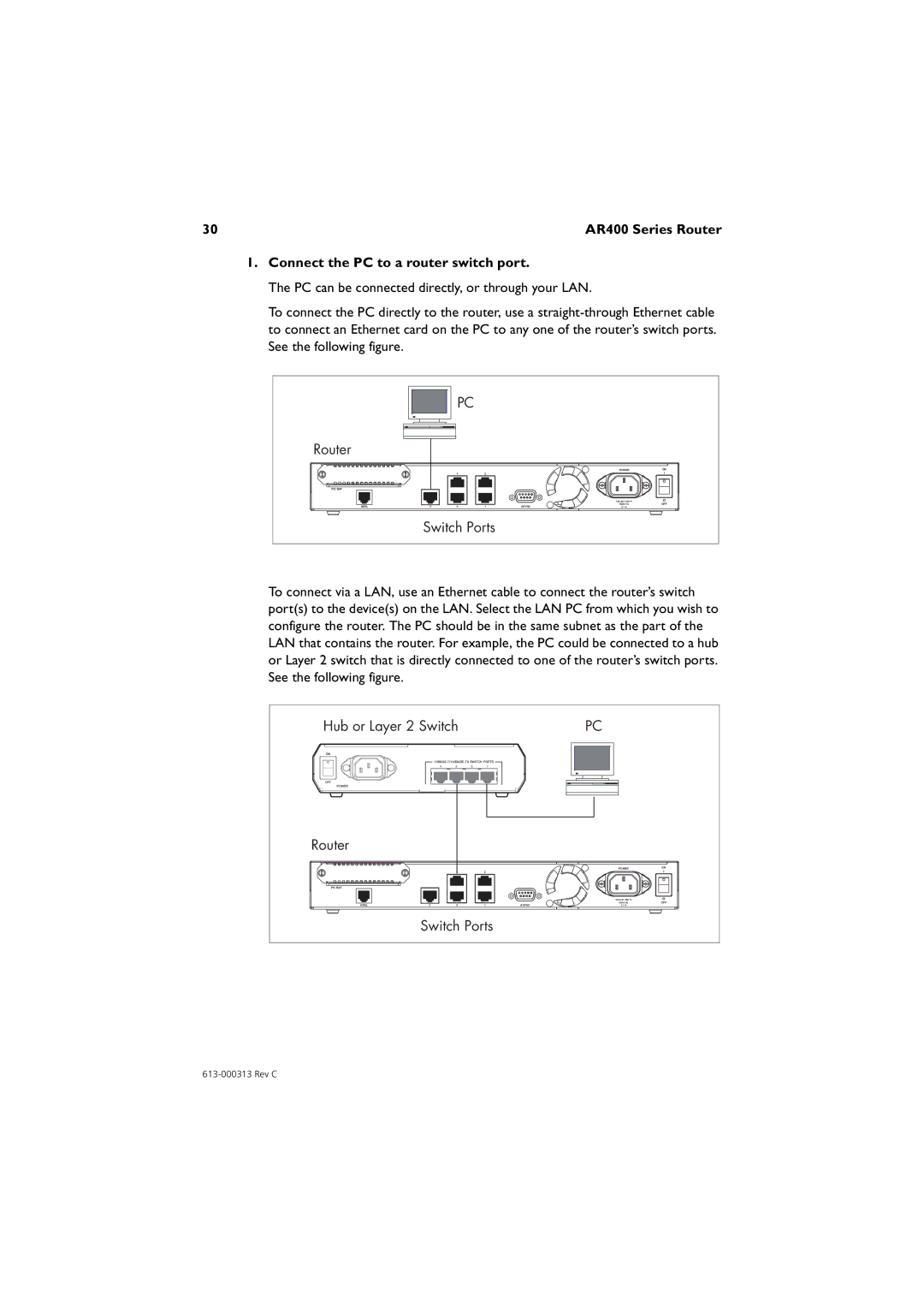 Allied Telesis AR400 series manual Hub or Layer 2 Switch 