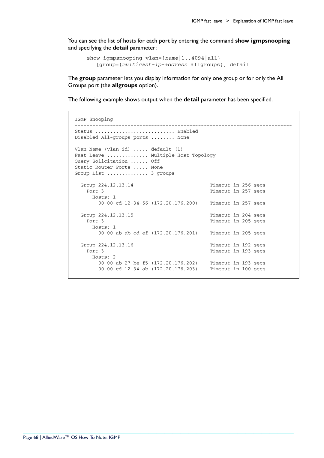 Allied Telesis AR400 manual AlliedWare OS How To Note Igmp 