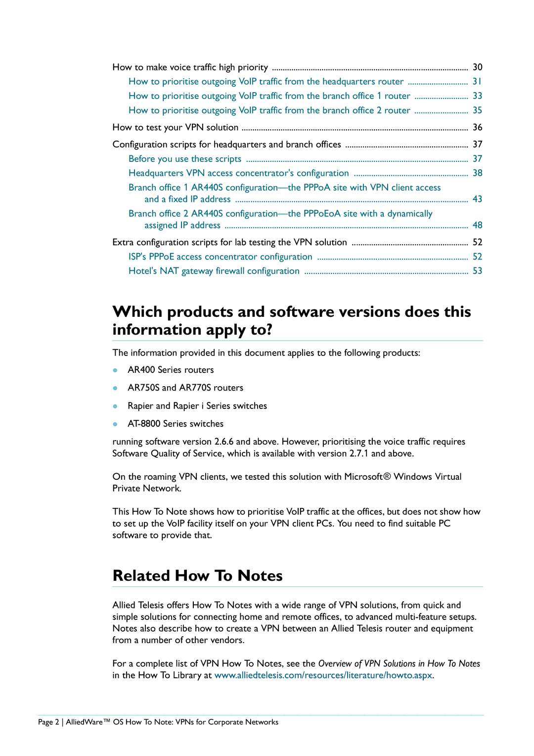 Allied Telesis AR440S manual Related How To Notes 