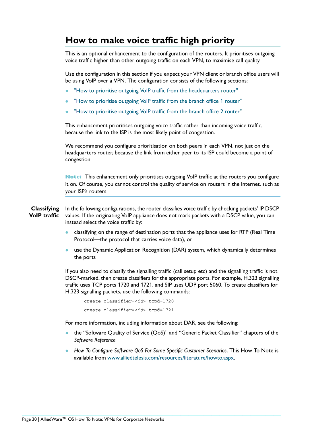 Allied Telesis AR440S manual How to make voice traffic high priority 