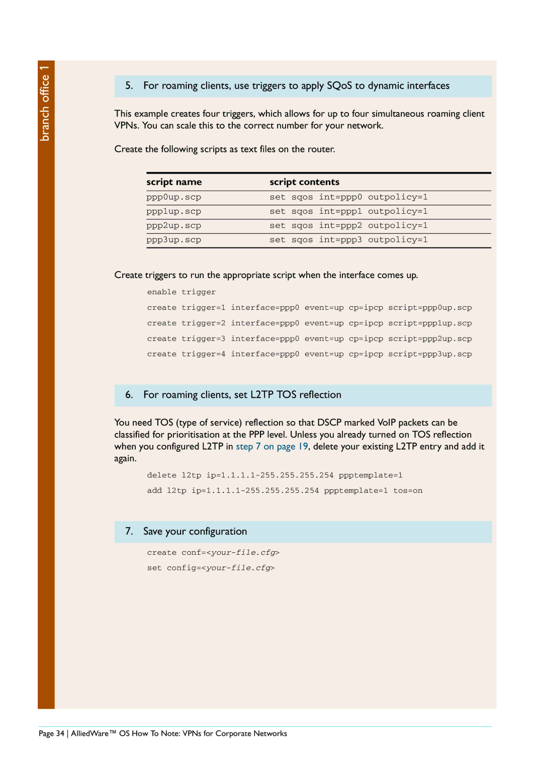 Allied Telesis AR440S manual AlliedWare OS How To Note VPNs for Corporate Networks 