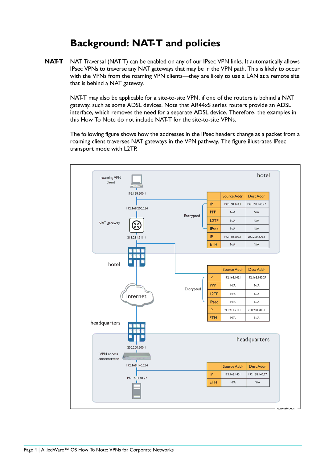 Allied Telesis AR440S manual Background NAT-T and policies, Internet 