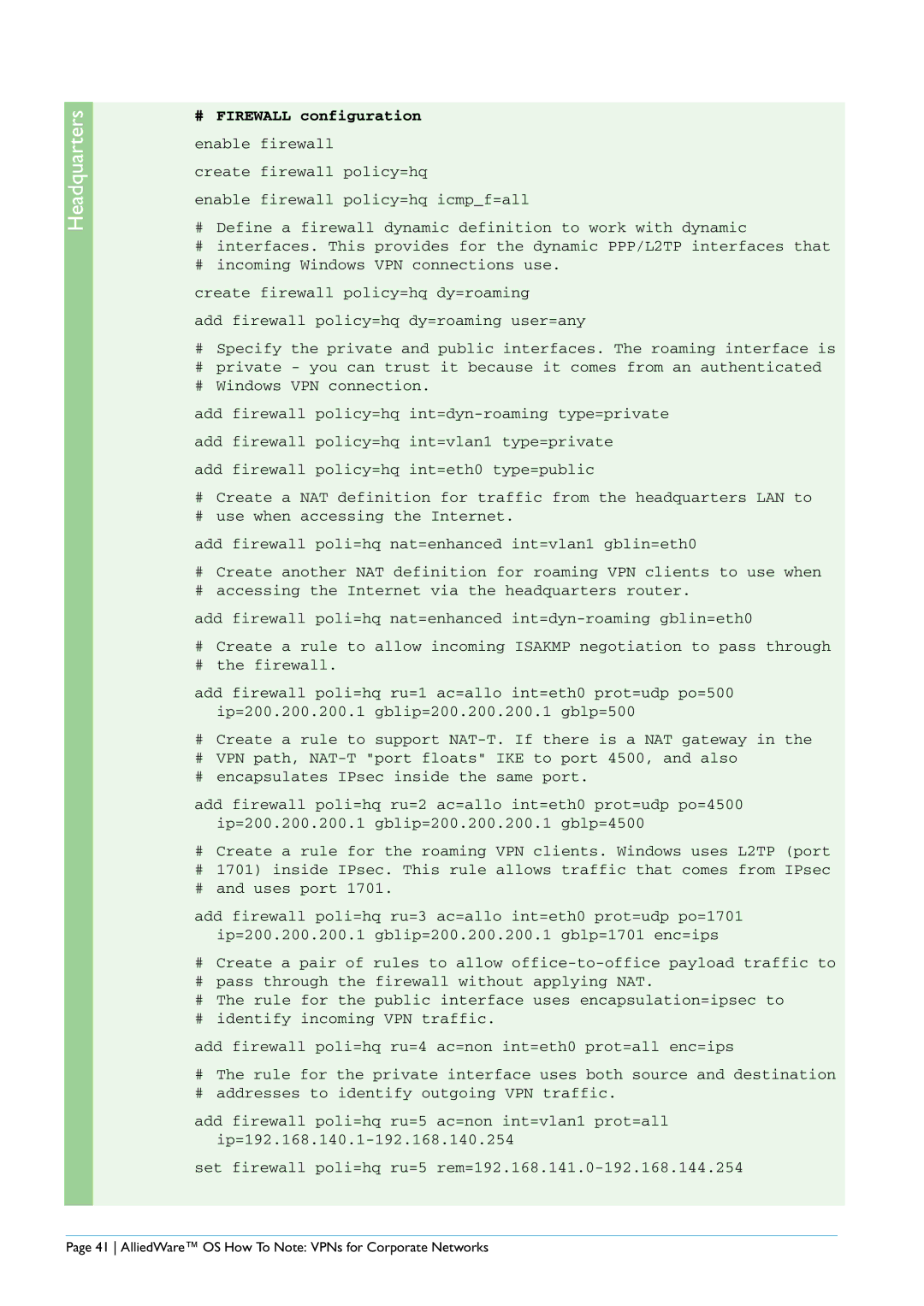 Allied Telesis AR440S manual # Firewall configuration 