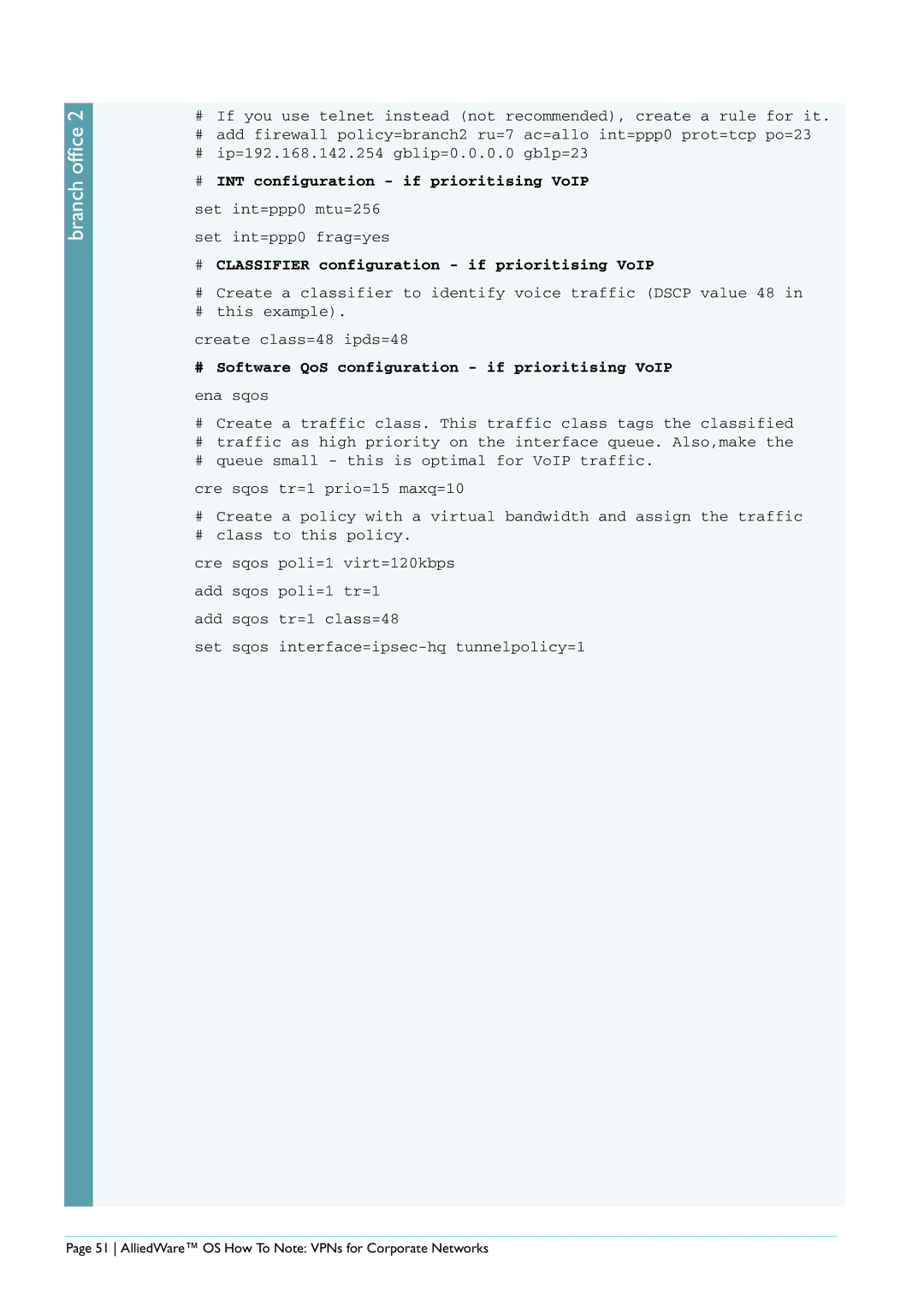 Allied Telesis AR440S manual AlliedWare OS How To Note VPNs for Corporate Networks 