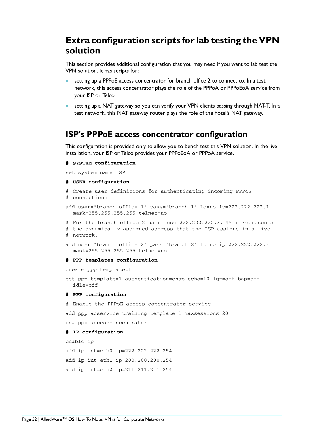 Allied Telesis AR440S ISPs PPPoE access concentrator configuration, # PPP templates configuration, # PPP configuration 