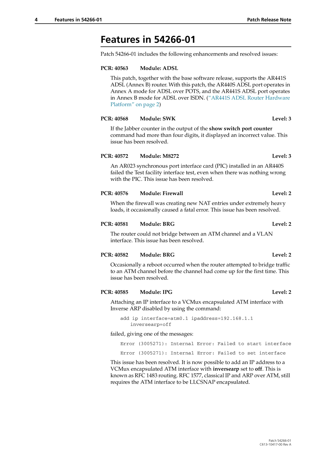 Allied Telesis AR441S manual Features 