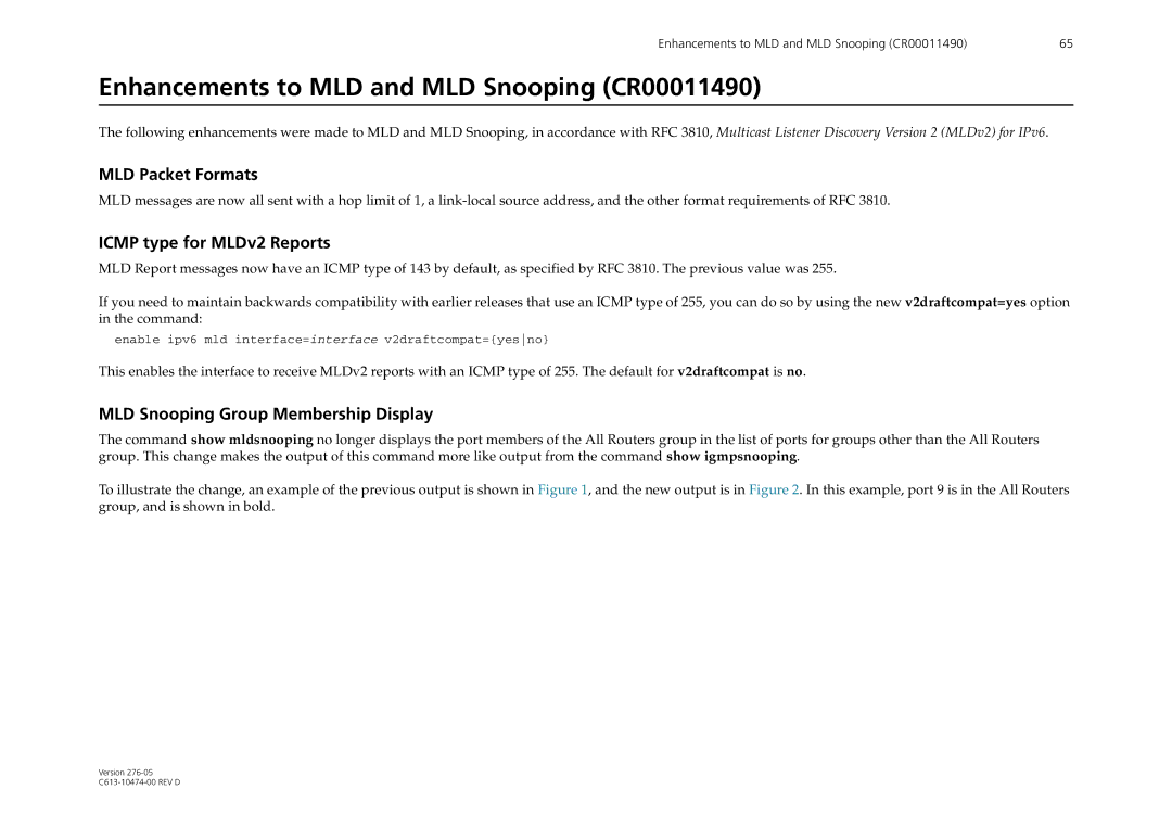 Allied Telesis AR44xS series manual Enhancements to MLD and MLD Snooping CR00011490 