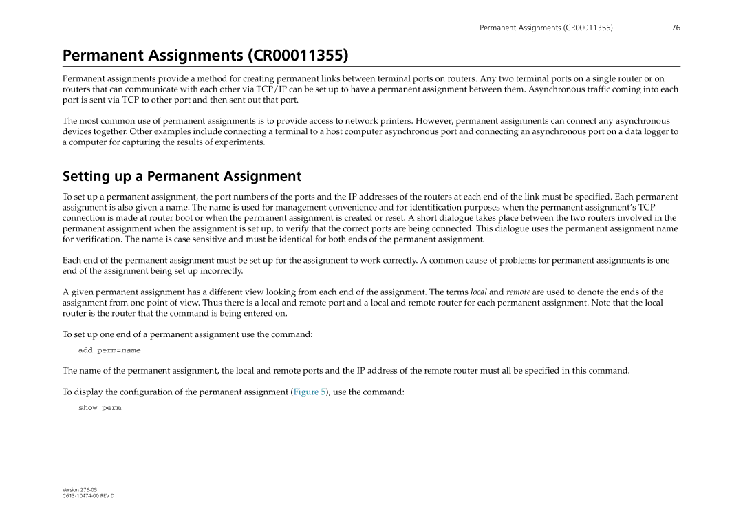 Allied Telesis AR44xS series manual Permanent Assignments CR00011355 