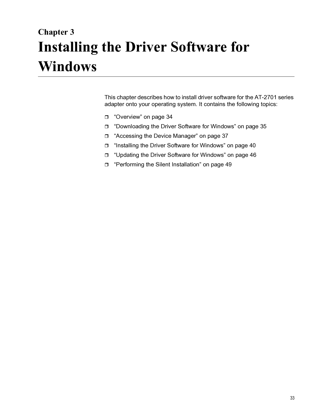 Allied Telesis AT-2701FXA/SC, AT-2701FXA/ST, AT-2701FTXA/ST manual Installing the Driver Software for Windows, Chapter 