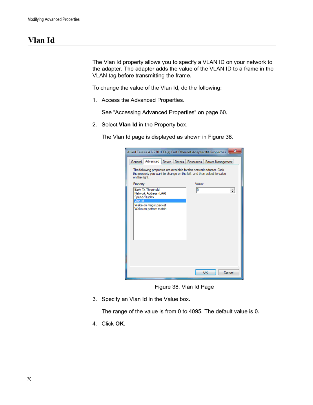 Allied Telesis AT-2701FTXA/ST, AT-2701FXA/ST, AT-2701FXA/SC, AT-2701FTXA/SC manual Vlan Id 