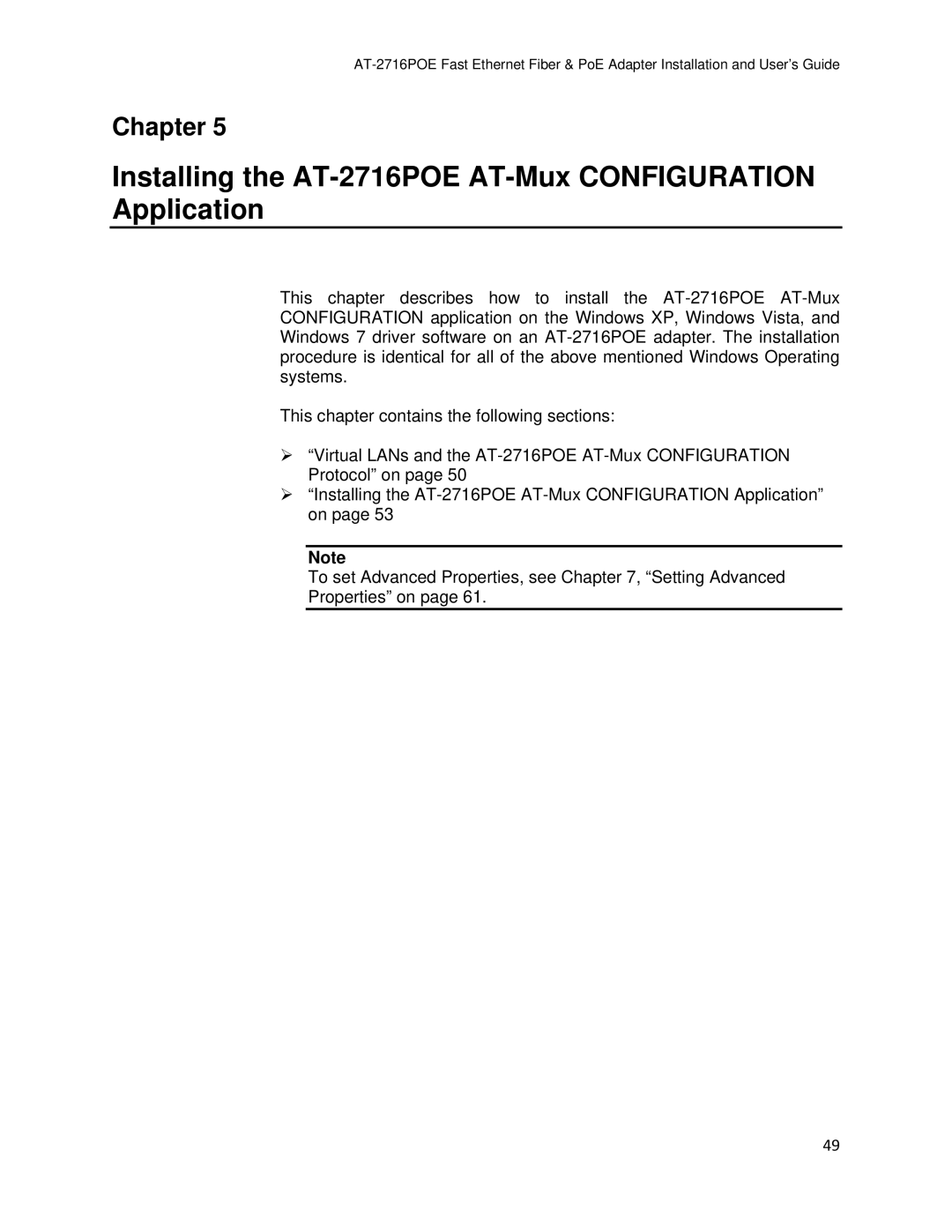 Allied Telesis manual Installing the AT-2716POE AT-Mux Configuration Application 