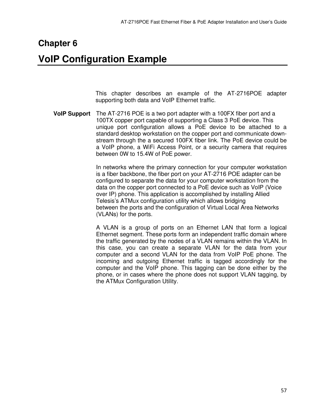 Allied Telesis AT-2716POE manual VoIP Configuration Example 