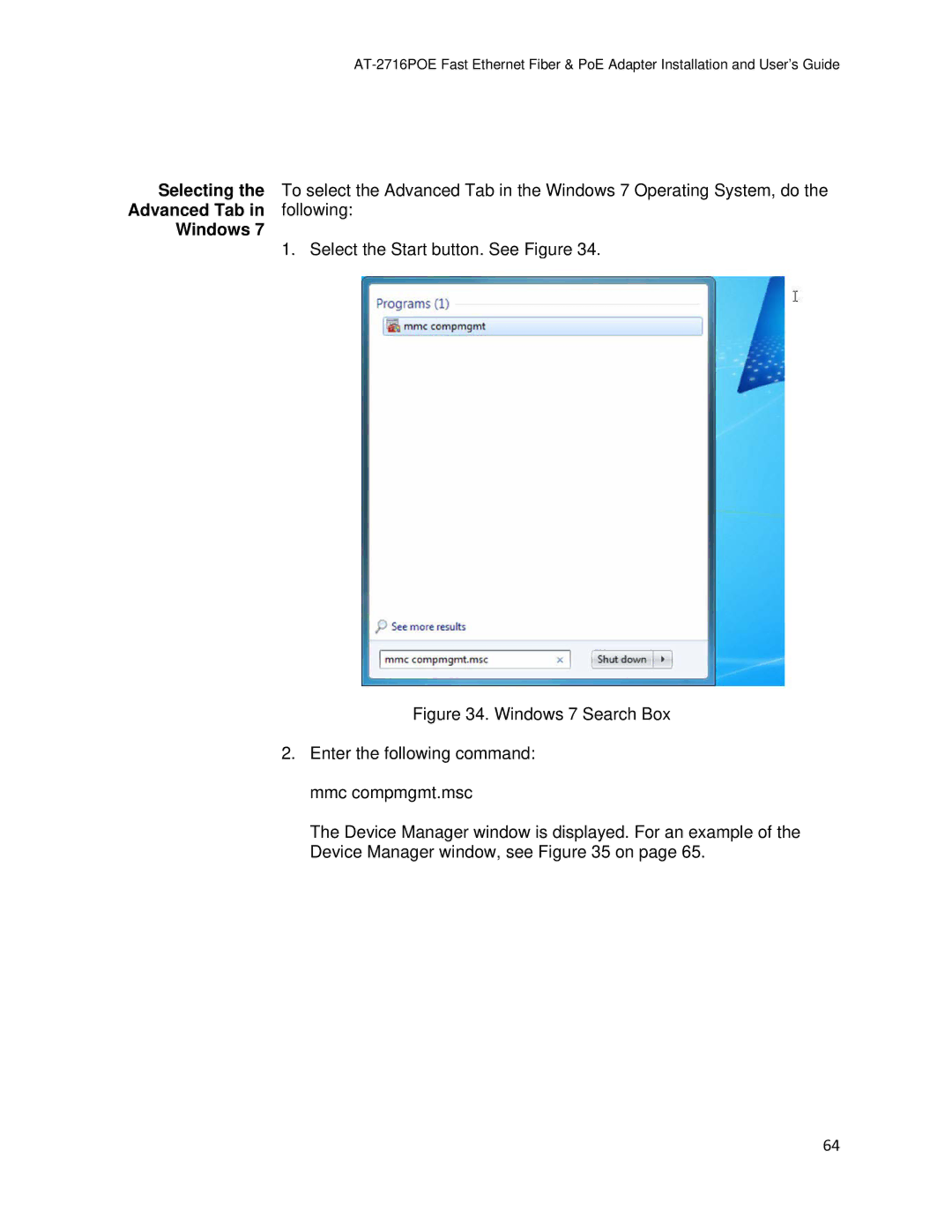 Allied Telesis AT-2716POE manual Selecting, Windows 