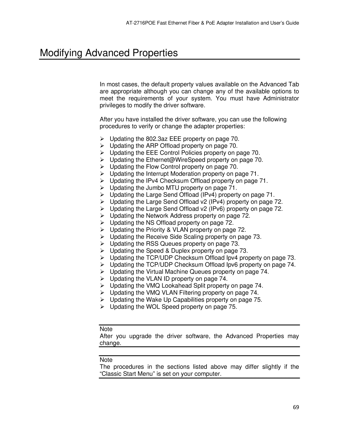 Allied Telesis AT-2716POE manual Modifying Advanced Properties 