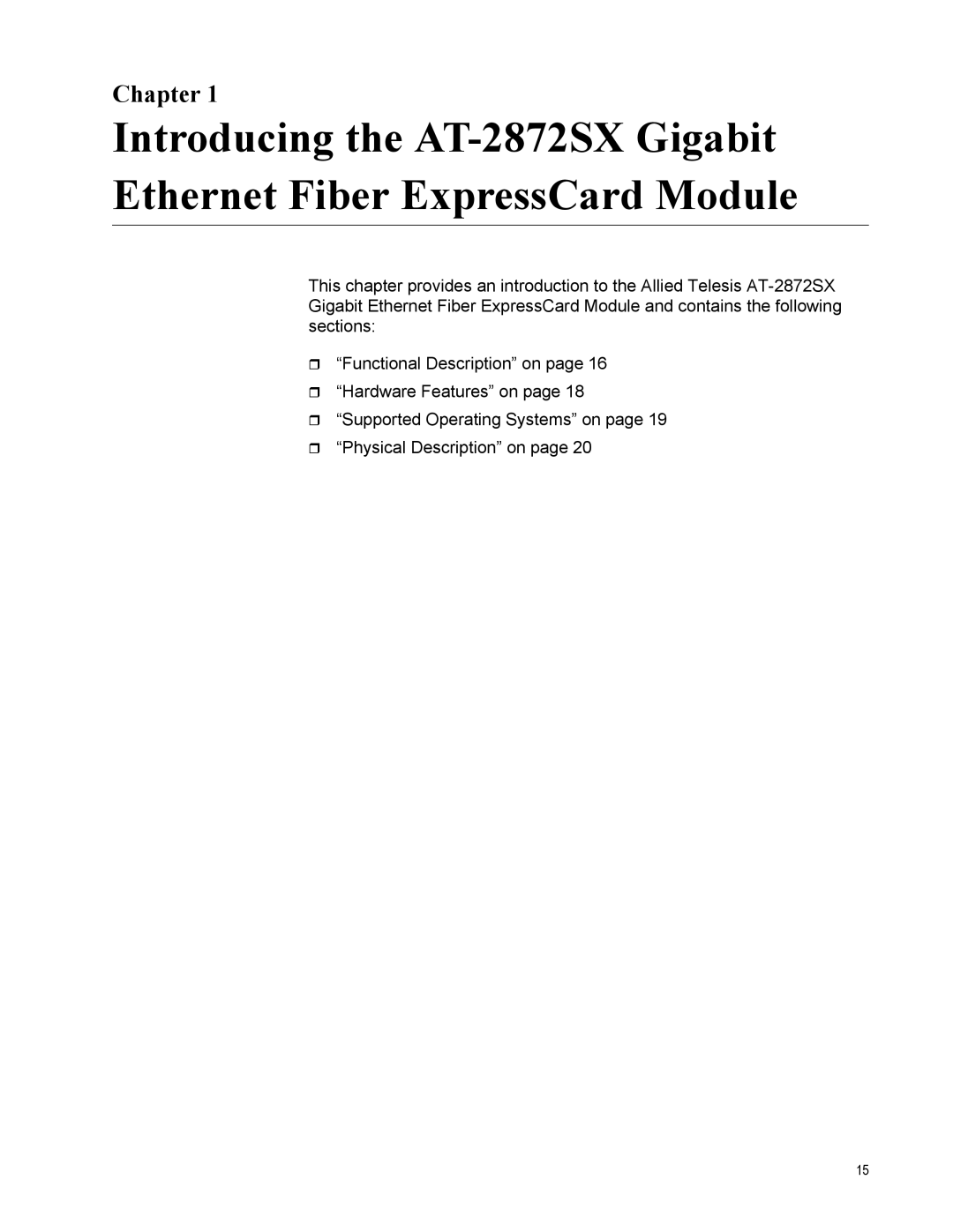 Allied Telesis AT-2872SX manual Chapter 