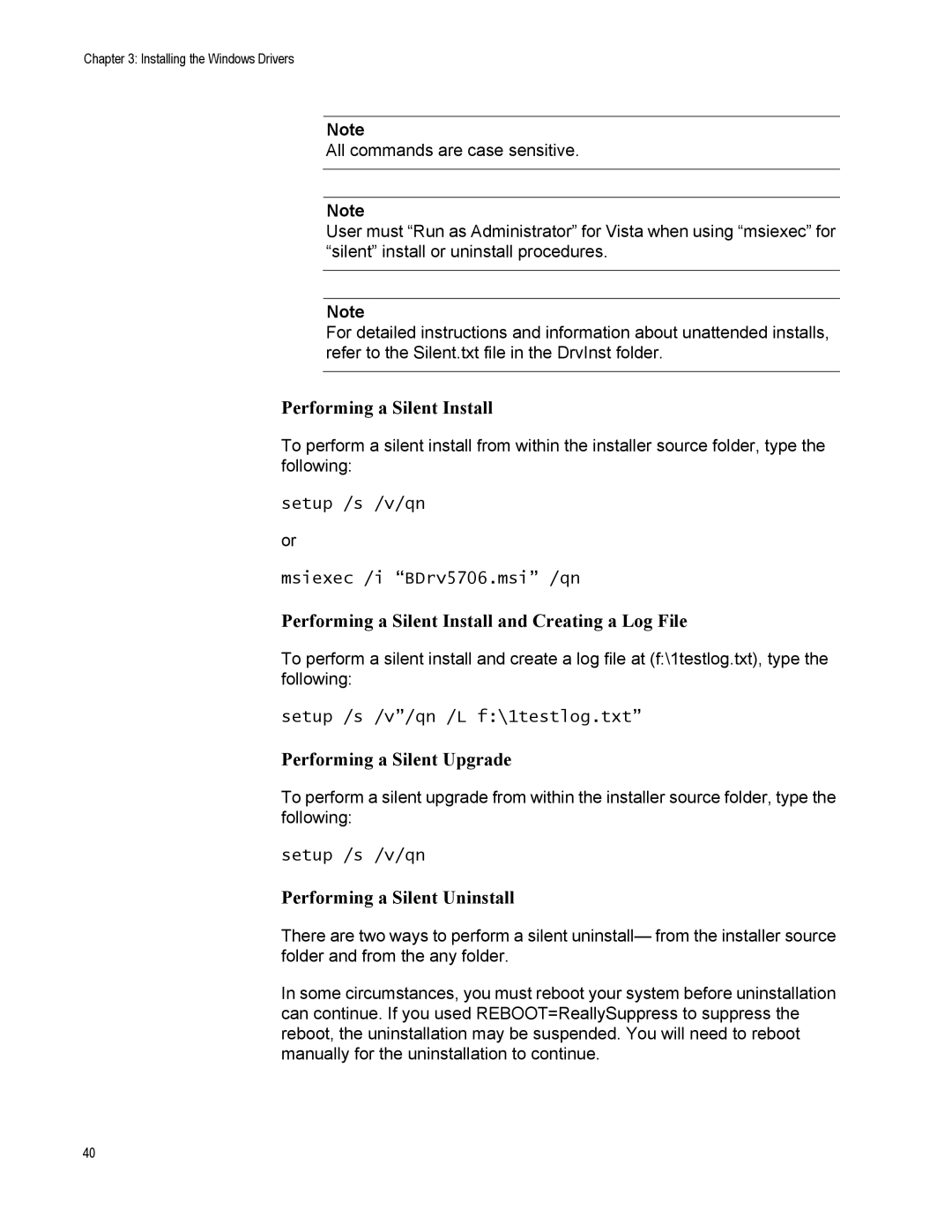 Allied Telesis AT-2872SX manual Performing a Silent Install and Creating a Log File, Performing a Silent Upgrade 