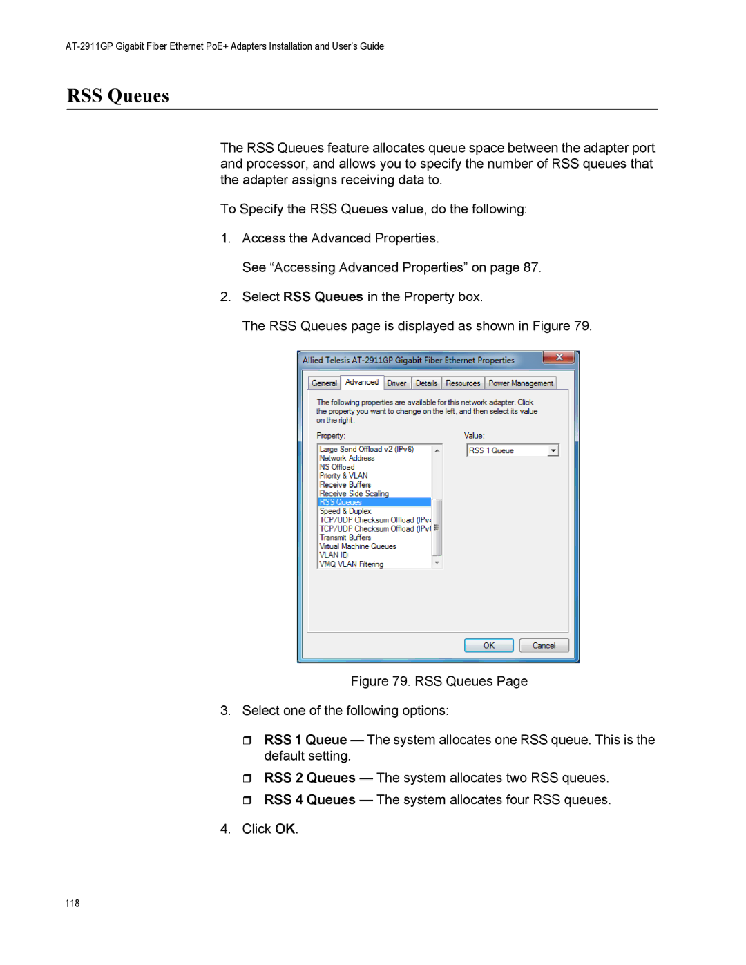 Allied Telesis AT-2911GP/SXLC, AT-2911GP/LXLC, AT-2911GP/SXSC, AT-2911GP/LXSC manual RSS Queues 