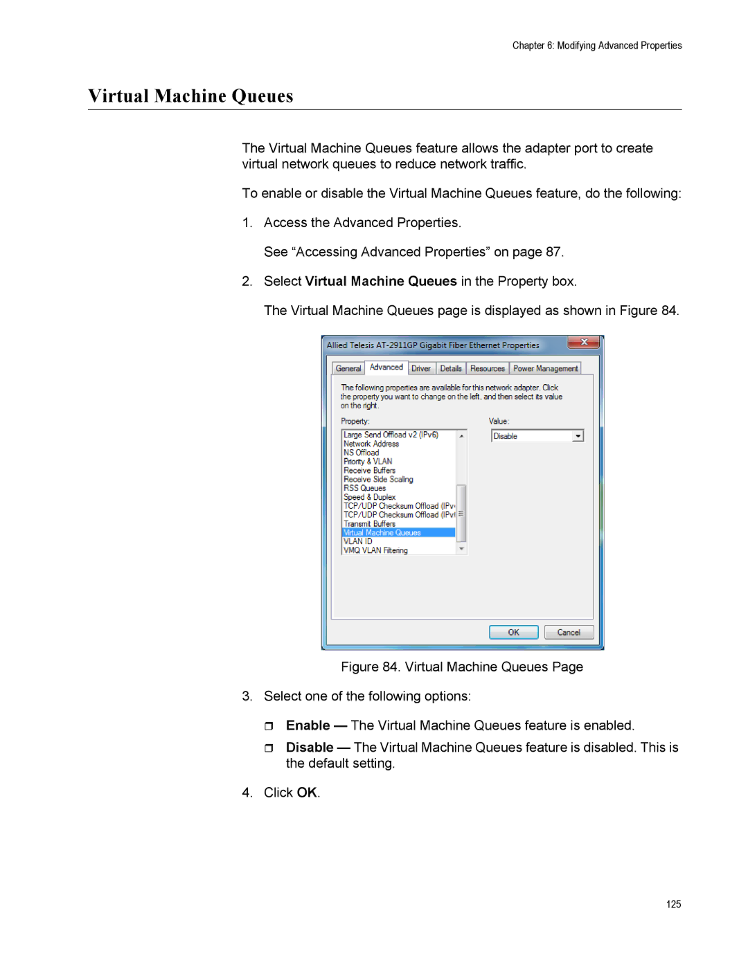 Allied Telesis AT-2911GP/SXSC, AT-2911GP/LXLC, AT-2911GP/SXLC, AT-2911GP/LXSC manual Virtual Machine Queues 