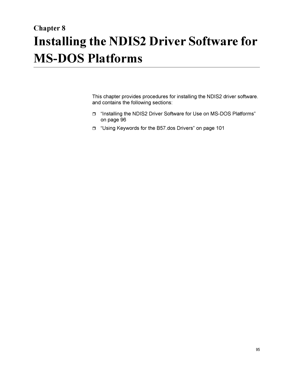 Allied Telesis AT-2972SX/2, AT-2916LX10/LC-901 manual Installing the NDIS2 Driver Software for MS-DOS Platforms, Chapter 