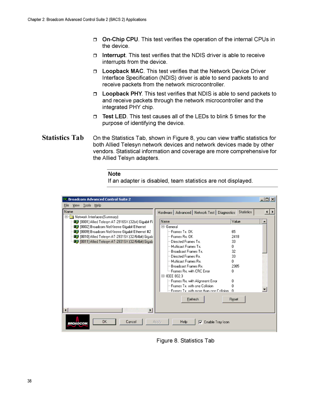 Allied Telesis AT2972SX/2, AT-2916SX, AT-2972SX manual Statistics Tab 