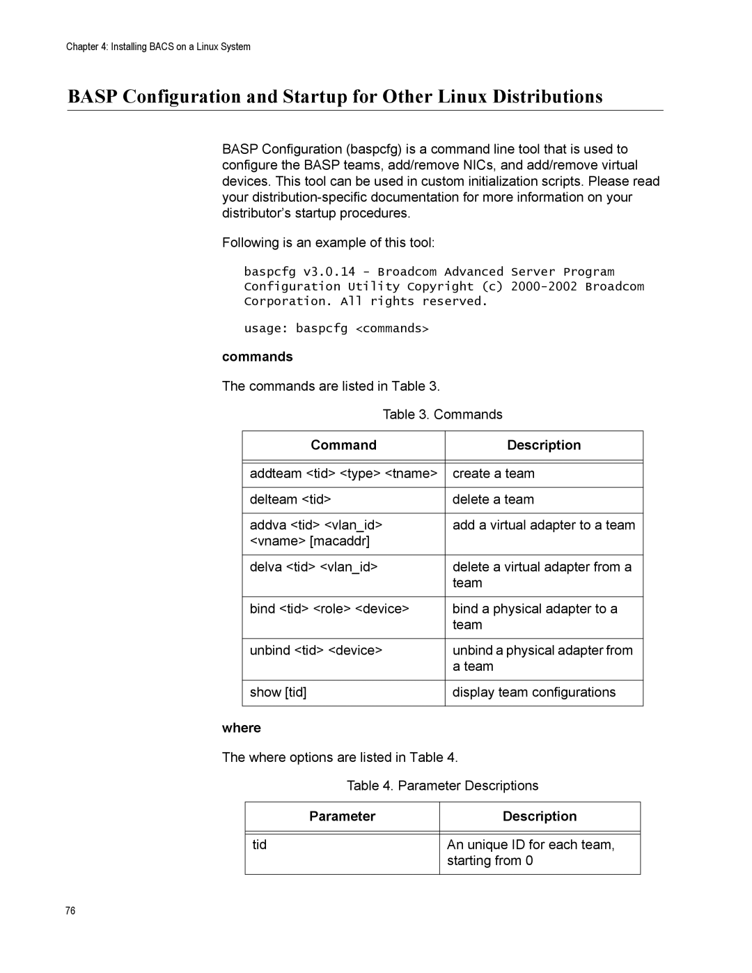 Allied Telesis AT-2972SX, AT-2916SX, AT2972SX/2 manual Commands, Command Description, Where, Parameter Description 