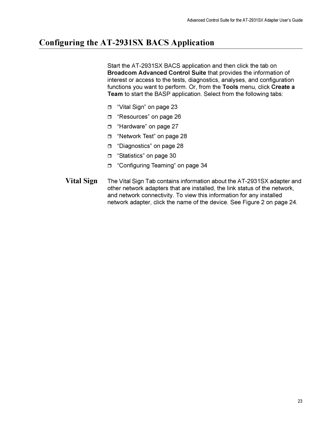 Allied Telesis manual Configuring the AT-2931SX Bacs Application 