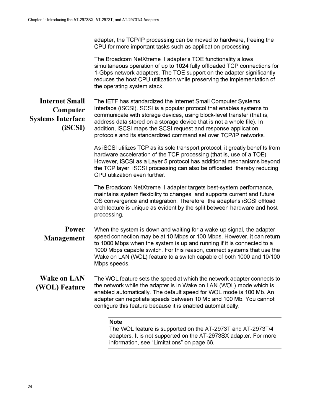 Allied Telesis AT-2973T/4, AT-2973SX manual Wake on LAN WOL Feature 