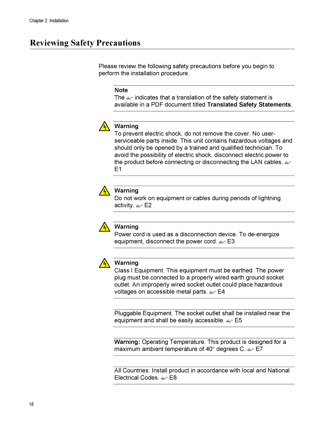 Allied Telesis AT-6101GP manual Reviewing Safety Precautions 