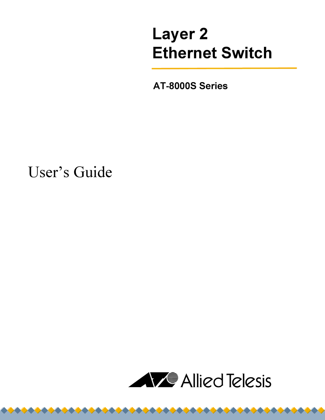 Allied Telesis manual Layer Ethernet Switch, AT-8000S Series 