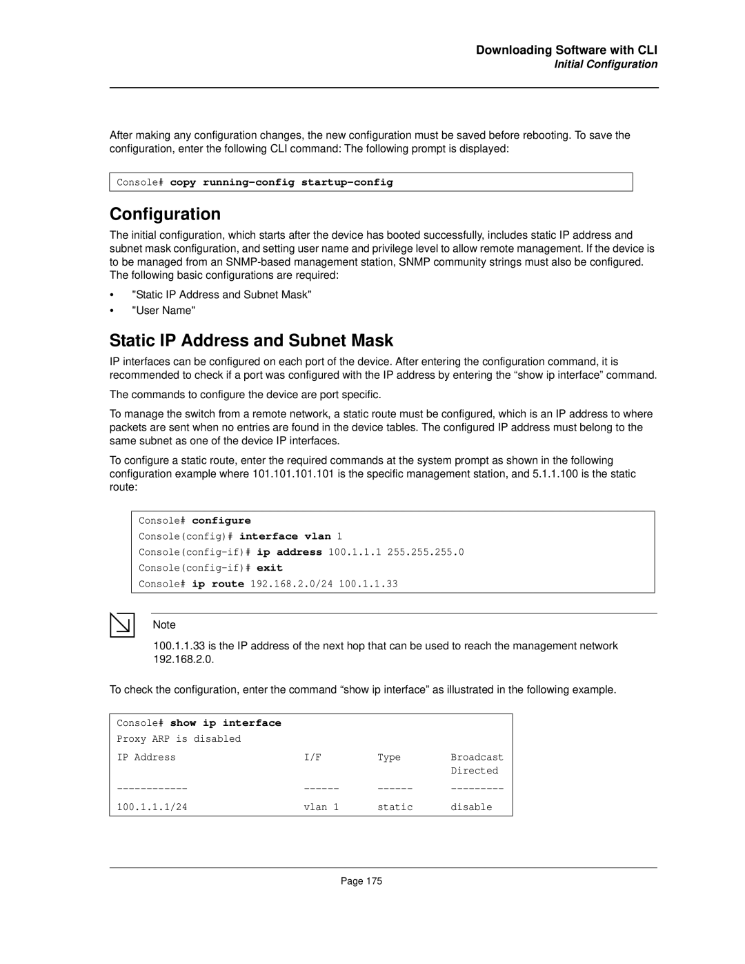 Allied Telesis AT-8000S manual Static IP Address and Subnet Mask, Initial Configuration 