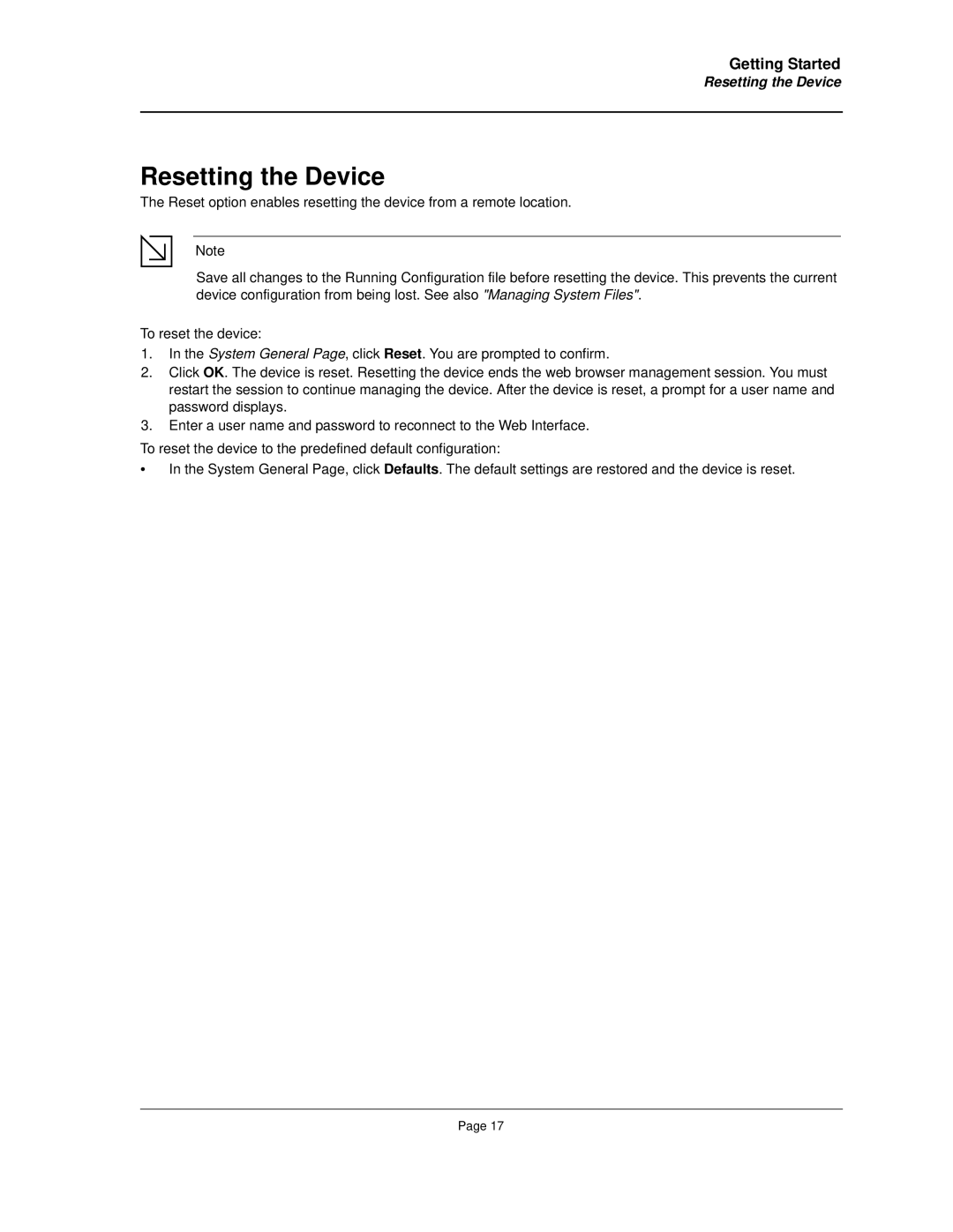 Allied Telesis AT-8000S manual Resetting the Device 