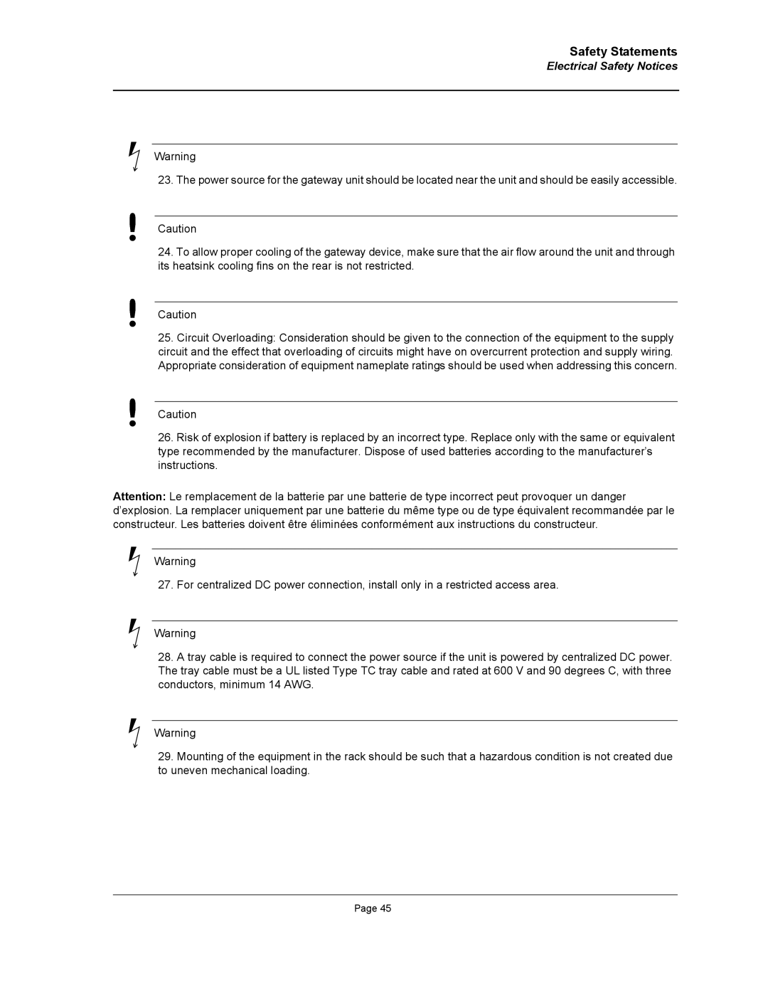 Allied Telesis AT-8000S manual Safety Statements 