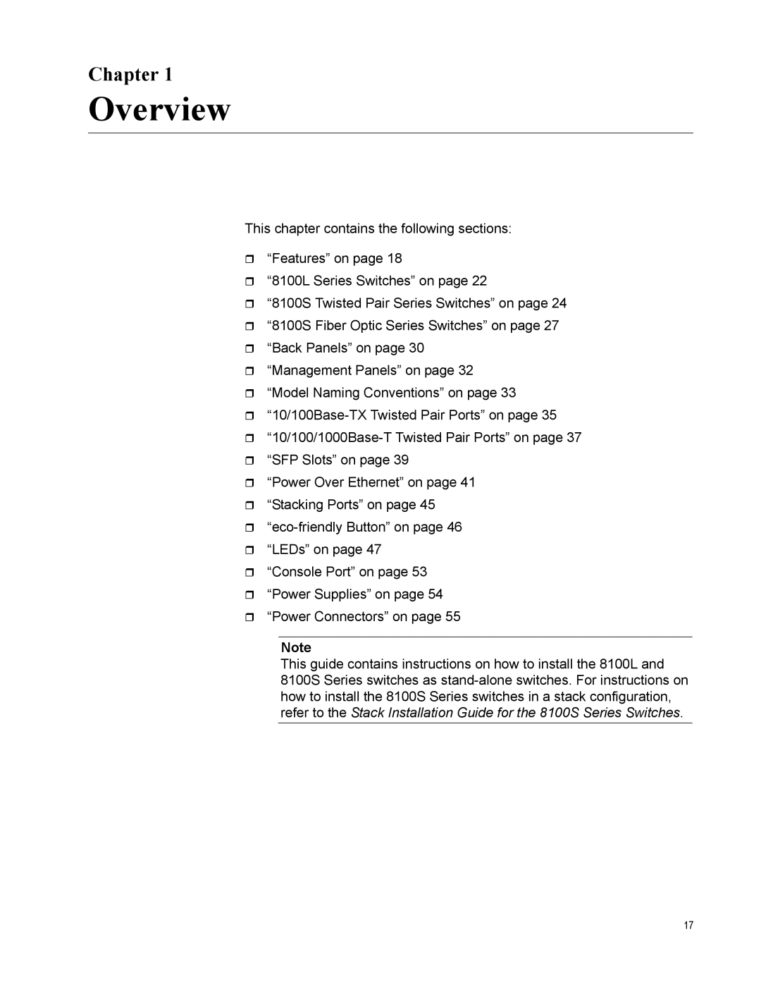 Allied Telesis AT-8100L/8POE-E, AT-8100S/48POE manual Overview, Chapter 