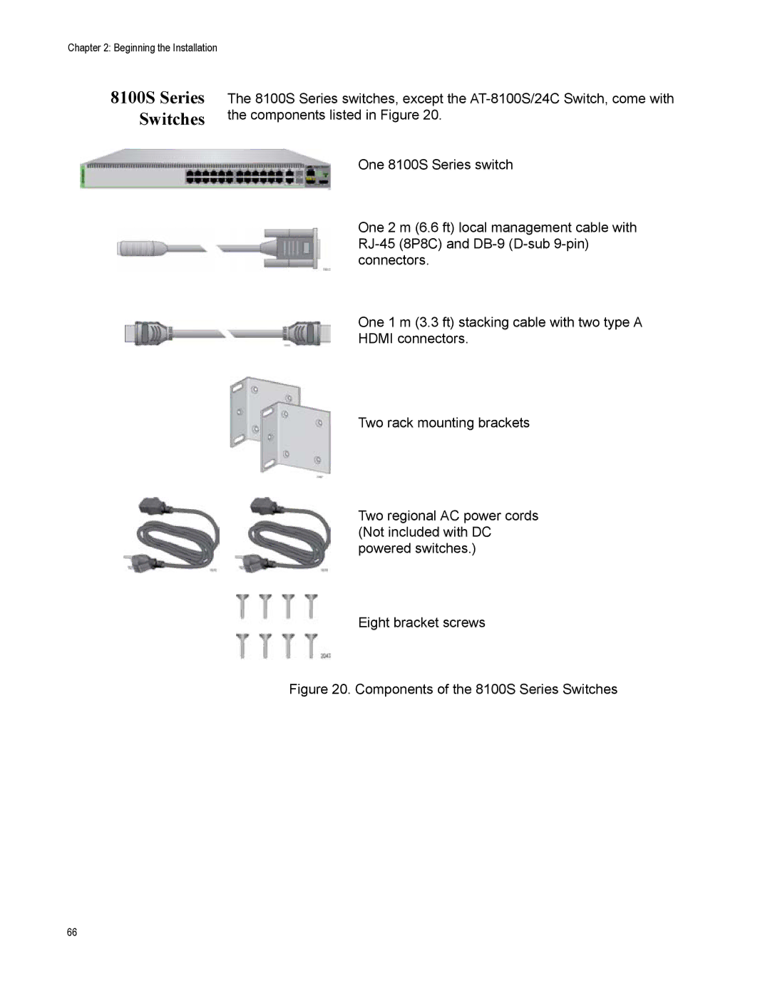 Allied Telesis AT-8100L/8POE-E, AT-8100S/48POE manual Components of the 8100S Series Switches 